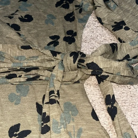 Toad & Co Cue Faux Wrap Long Sleeve Dress Floral Olive‎ Green Large - Picture 4 of 8